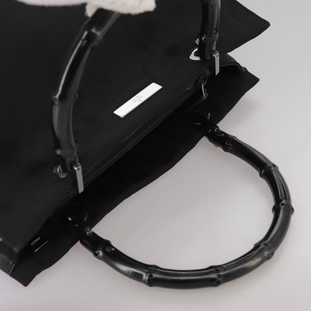 GUCCI Bamboo Hand Bag Nylon Black 002 1016 Auth ep7046 - Picture 6 of 16